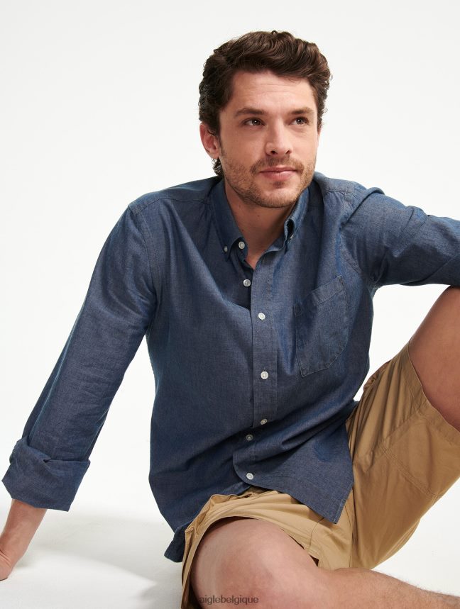 Aigle vêtements chemise à manches longues en chambray chambray Hommes HV42L2140