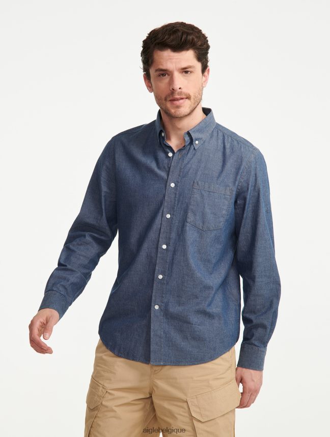 Aigle vêtements chemise à manches longues en chambray chambray Hommes HV42L2140