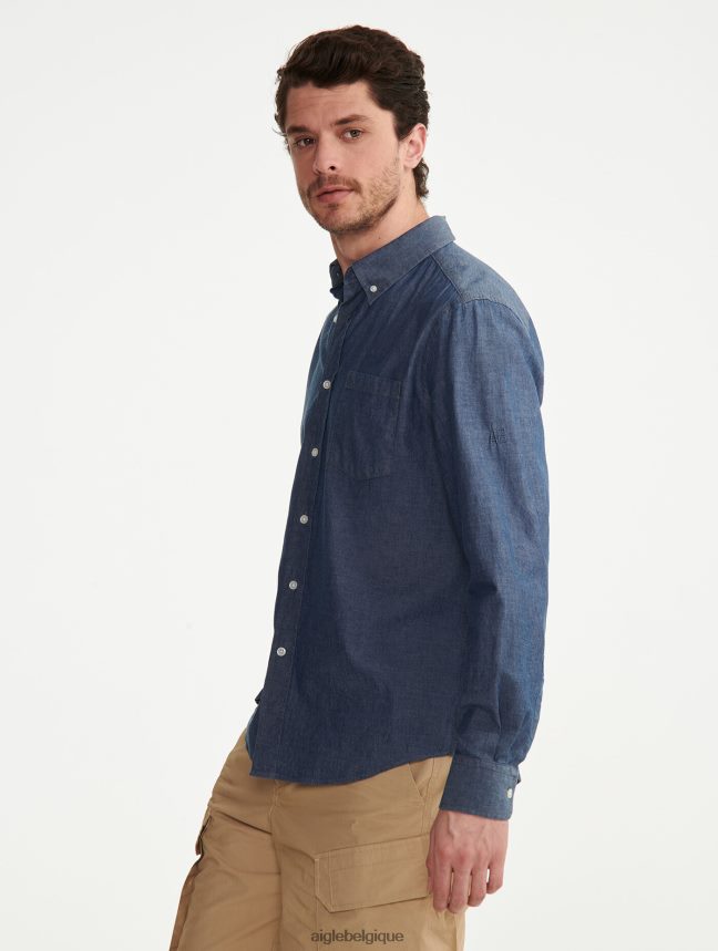 Aigle vêtements chemise à manches longues en chambray chambray Hommes HV42L2140