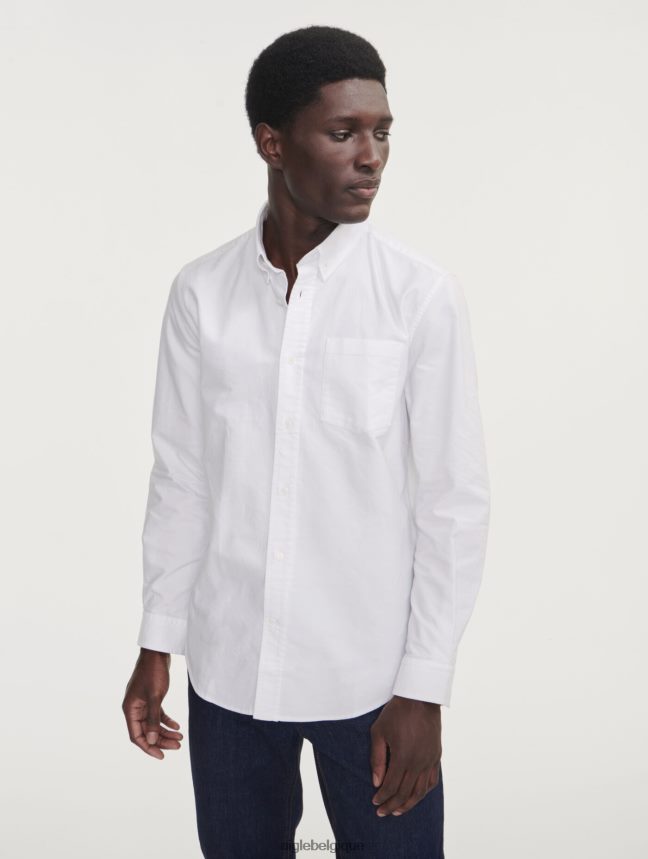 Aigle vêtements chemise oxford à manches longues blanc Hommes HV42L248