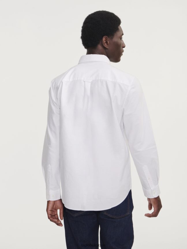 Aigle vêtements chemise oxford à manches longues blanc Hommes HV42L248
