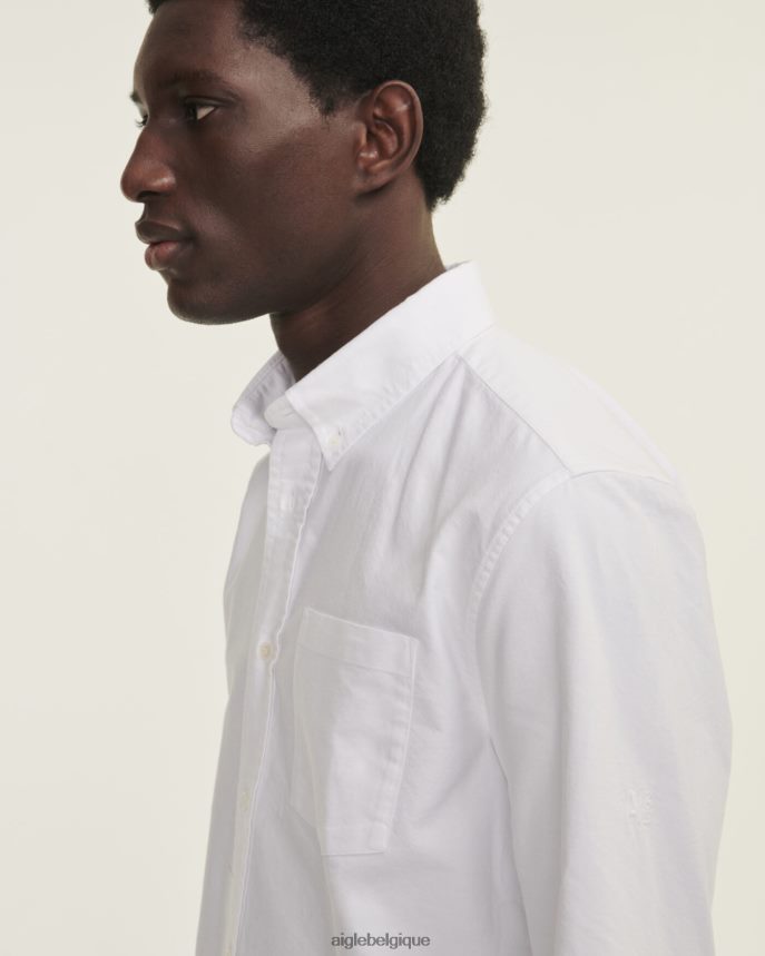 Aigle vêtements chemise oxford à manches longues blanc Hommes HV42L248