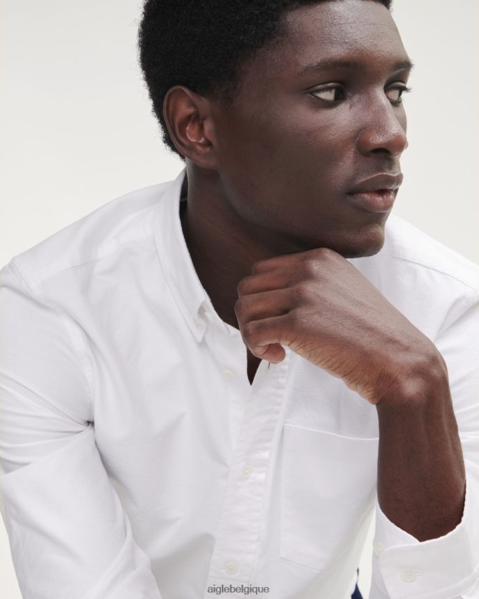Aigle vêtements chemise oxford à manches longues blanc Hommes HV42L248