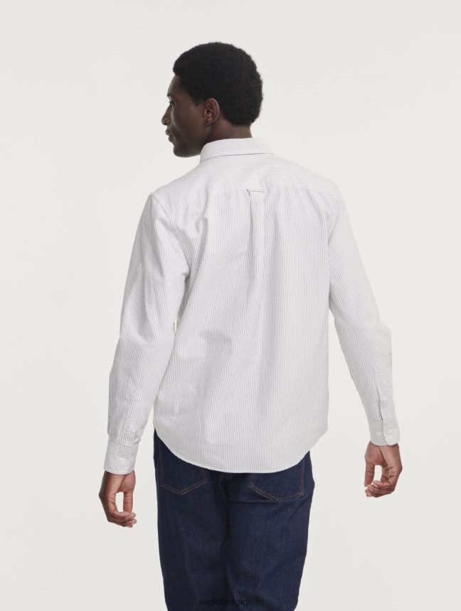 Aigle vêtements chemise oxford à manches longues et rayures rue Taillis Hommes HV42L290