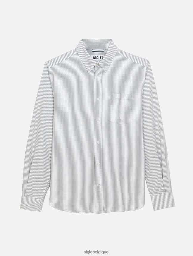 Aigle vêtements chemise oxford à manches longues et rayures rue Taillis Hommes HV42L290