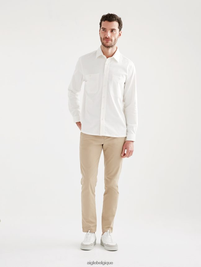 Aigle vêtements surchemise à manches longues en coton/lin lait Hommes HV42L2126