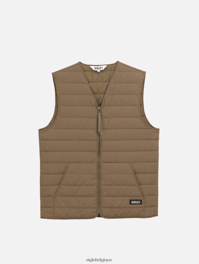 Aigle vêtements gilet court sans manches matelassé sorona dupont wr cappuccino Hommes HV42L2165