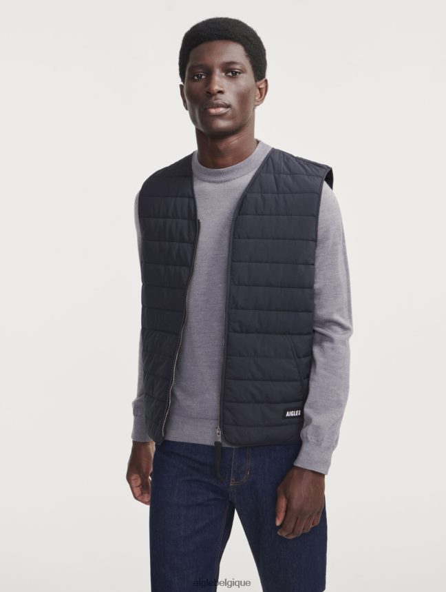 Aigle vêtements gilet court sans manches matelassé sorona dupont wr noir Hommes HV42L2189