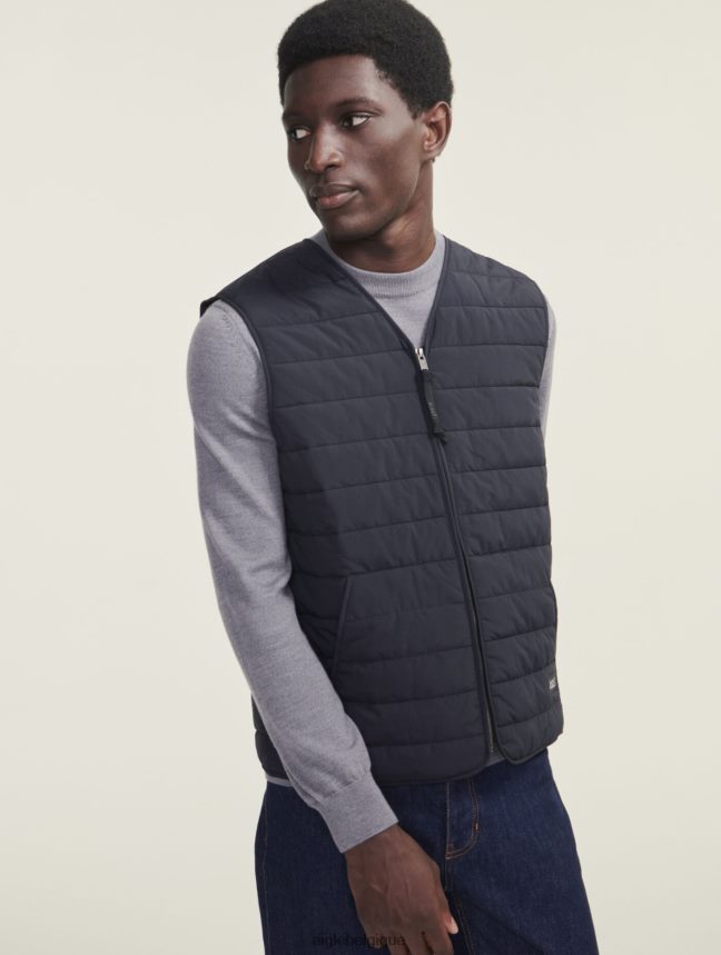 Aigle vêtements gilet court sans manches matelassé sorona dupont wr noir Hommes HV42L2189