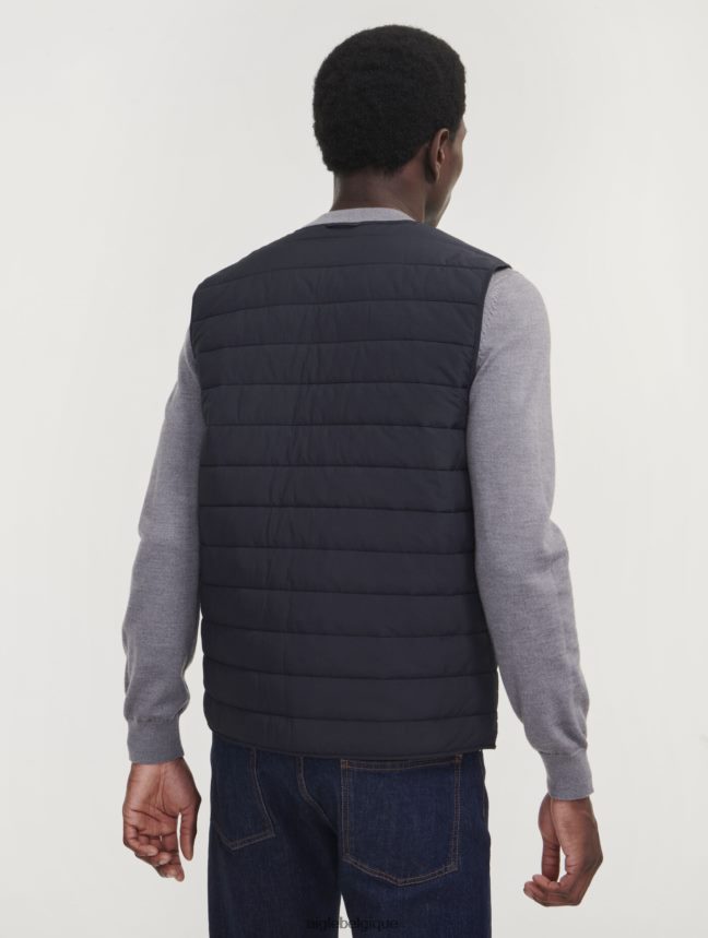 Aigle vêtements gilet court sans manches matelassé sorona dupont wr noir Hommes HV42L2189