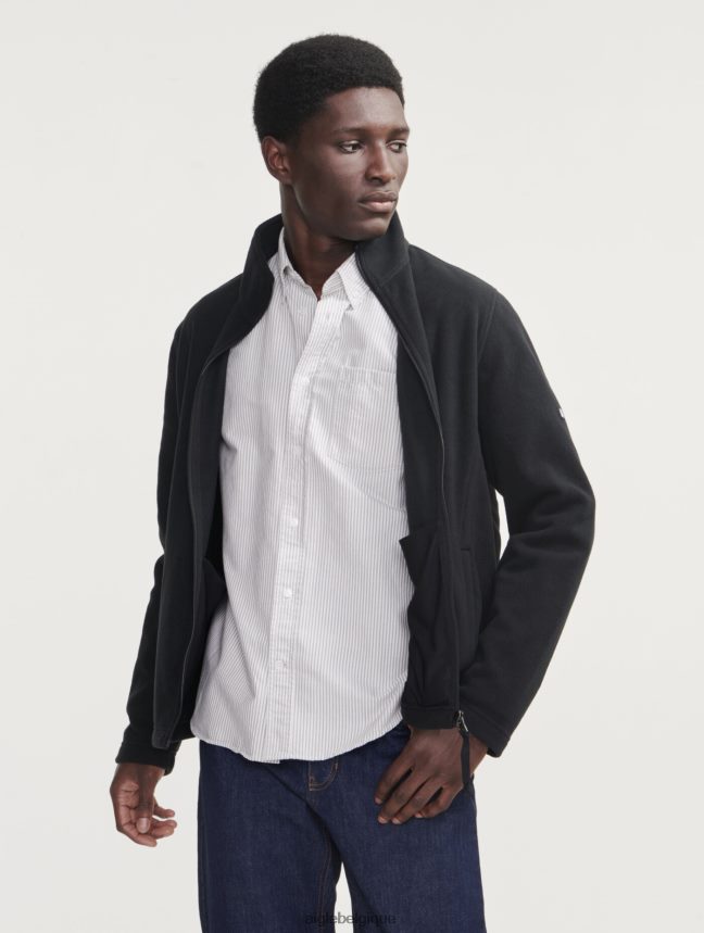 Aigle vêtements polaire en microfibre avec zip noir Hommes HV42L218