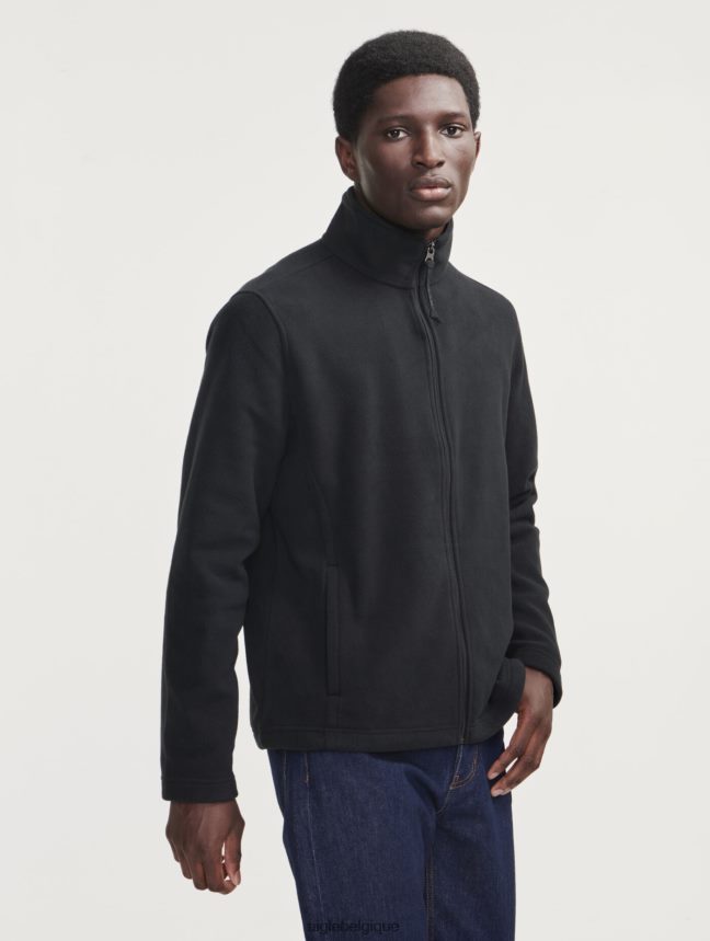 Aigle vêtements polaire en microfibre avec zip noir Hommes HV42L218