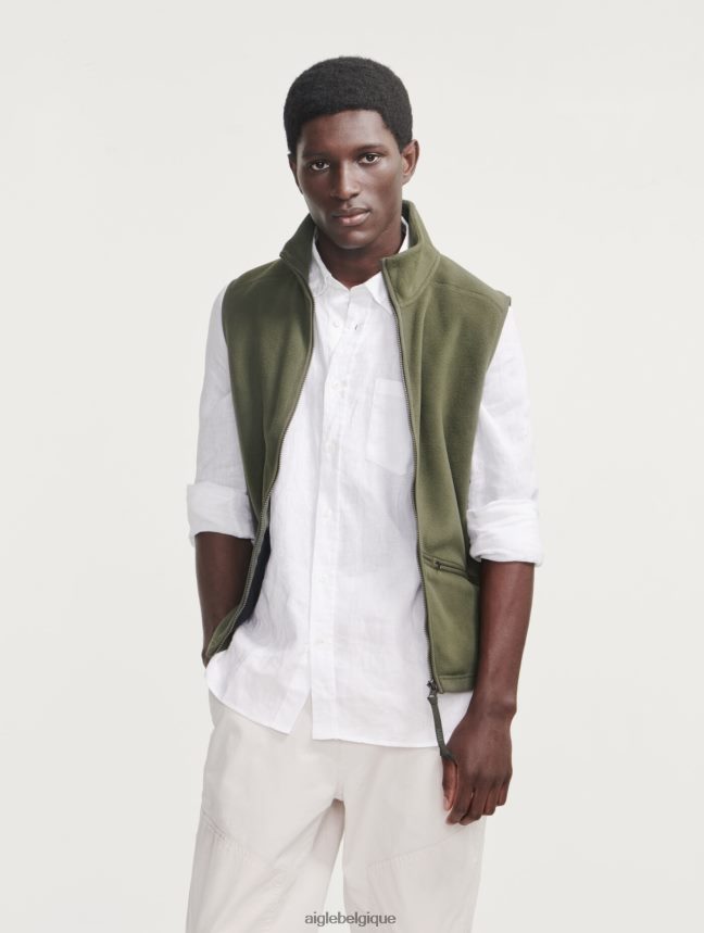 Aigle vêtements polaire sans manches en microfibre avocat Hommes HV42L29