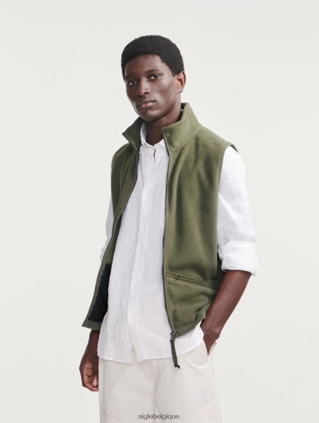 Aigle vêtements polaire sans manches en microfibre avocat Hommes HV42L29
