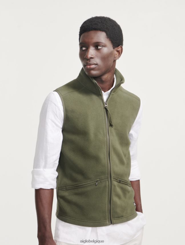 Aigle vêtements polaire sans manches en microfibre avocat Hommes HV42L29