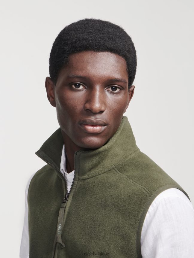 Aigle vêtements polaire sans manches en microfibre avocat Hommes HV42L29