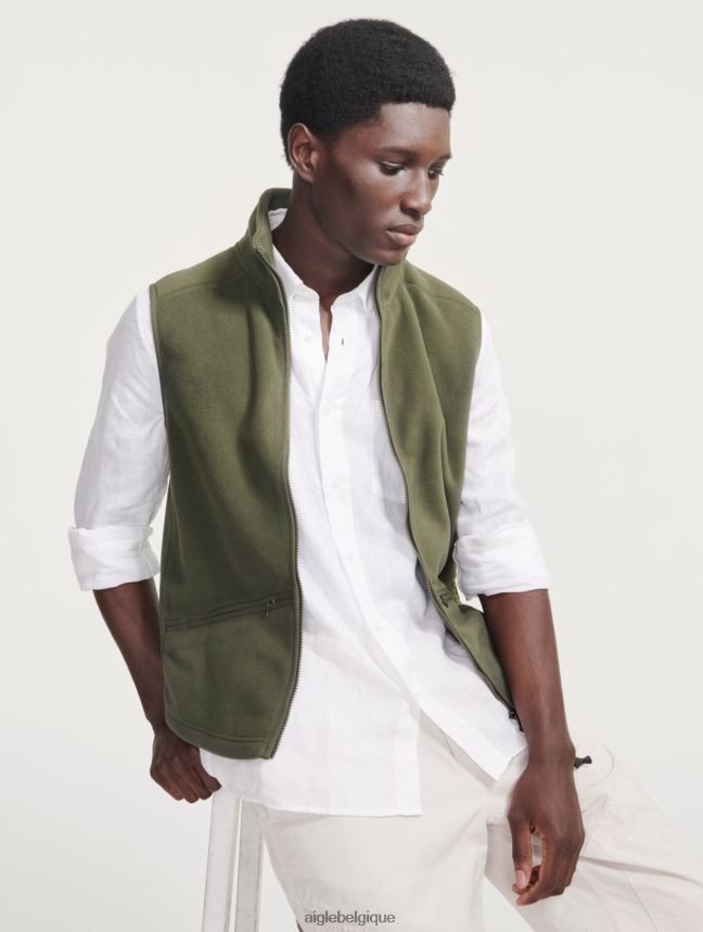 Aigle vêtements polaire sans manches en microfibre avocat Hommes HV42L29