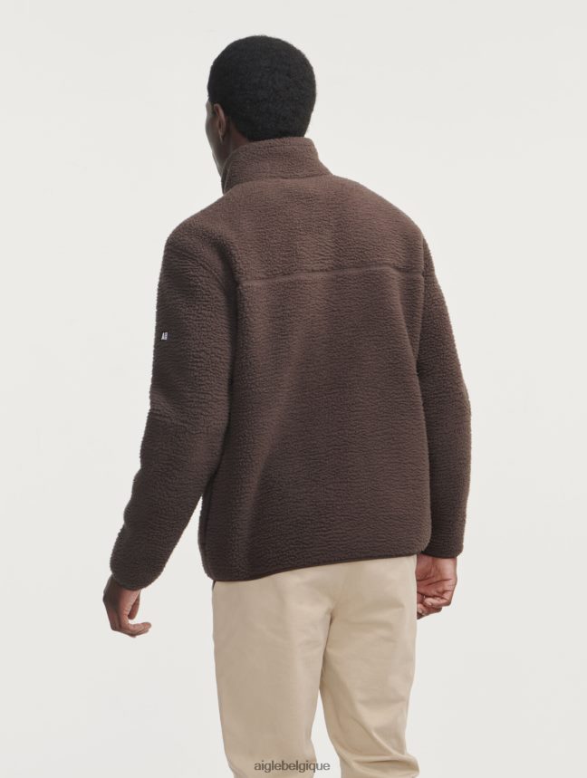 Aigle vêtements polaire sherpa zippée cacao Hommes HV42L26