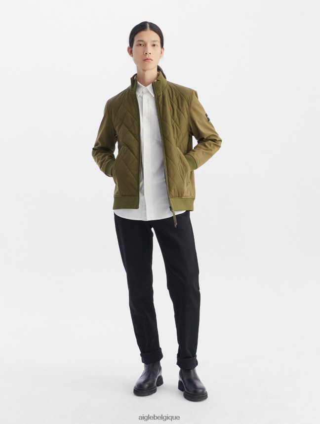 Aigle vêtements veste bi-matière kaki Hommes HV42L293