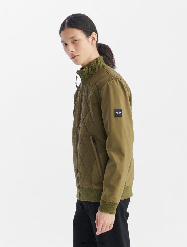 Aigle vêtements veste bi-matière kaki Hommes HV42L293