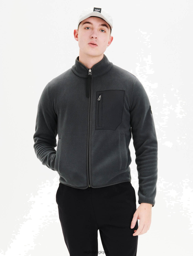 Aigle vêtements veste polaire intemporelle charbon Hommes HV42L2139
