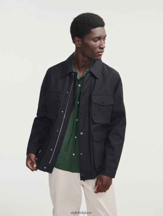 Aigle vêtements saharienne courte enduite noir Hommes HV42L2185