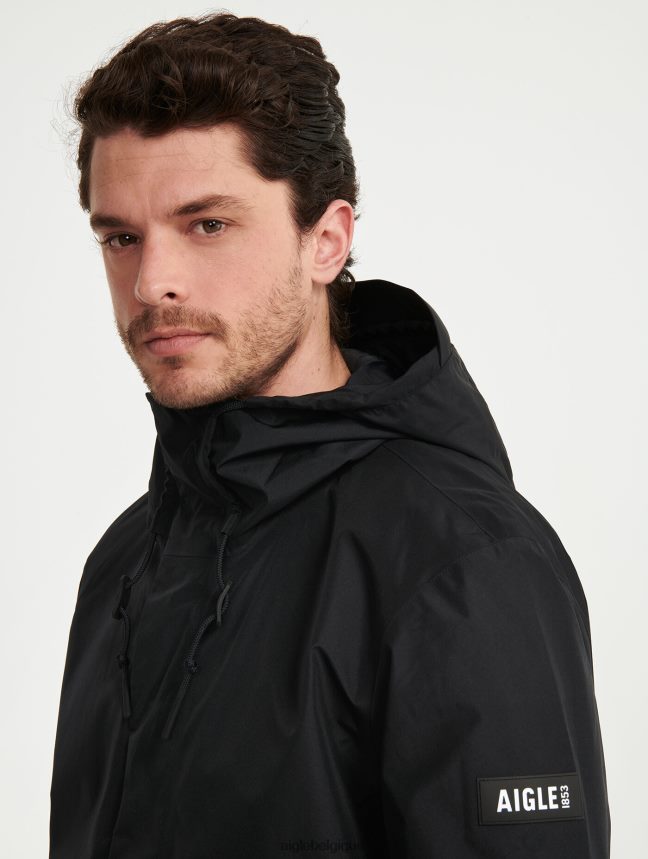 Aigle vêtements veste courte à capuche en gore-tex noir Hommes HV42L2215