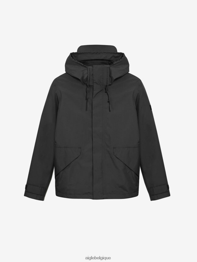 Aigle vêtements veste courte à capuche en gore-tex noir Hommes HV42L2215
