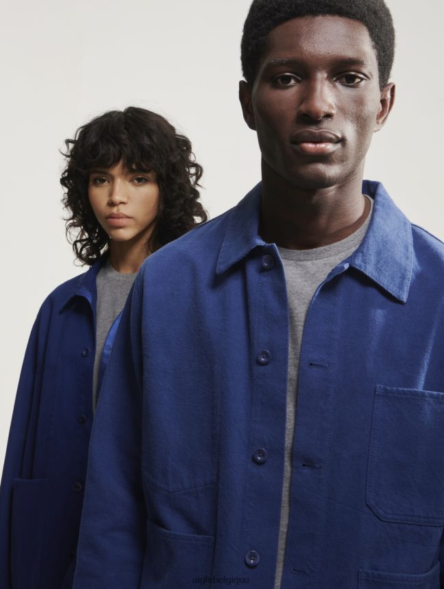 Aigle vêtements veste de travail mi-longue encrebleu Hommes HV42L2180