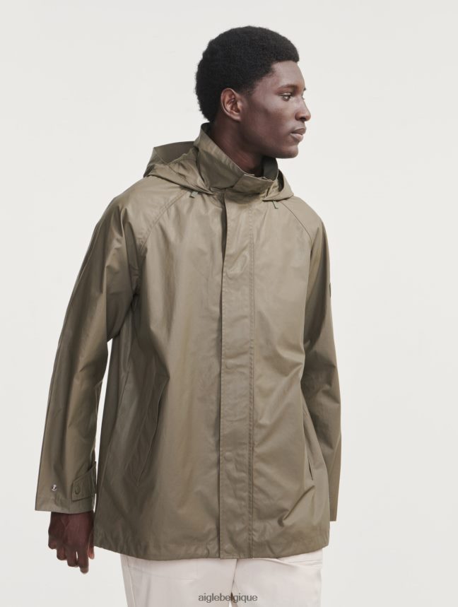 Aigle vêtements veste enduite mi-longue à capuche taillis Hommes HV42L2207