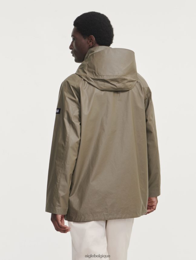 Aigle vêtements veste enduite mi-longue à capuche taillis Hommes HV42L2207