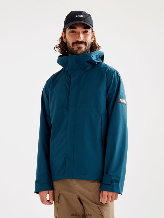 Aigle vêtements veste mtd courte à capuche bleu orage Hommes HV42L2209