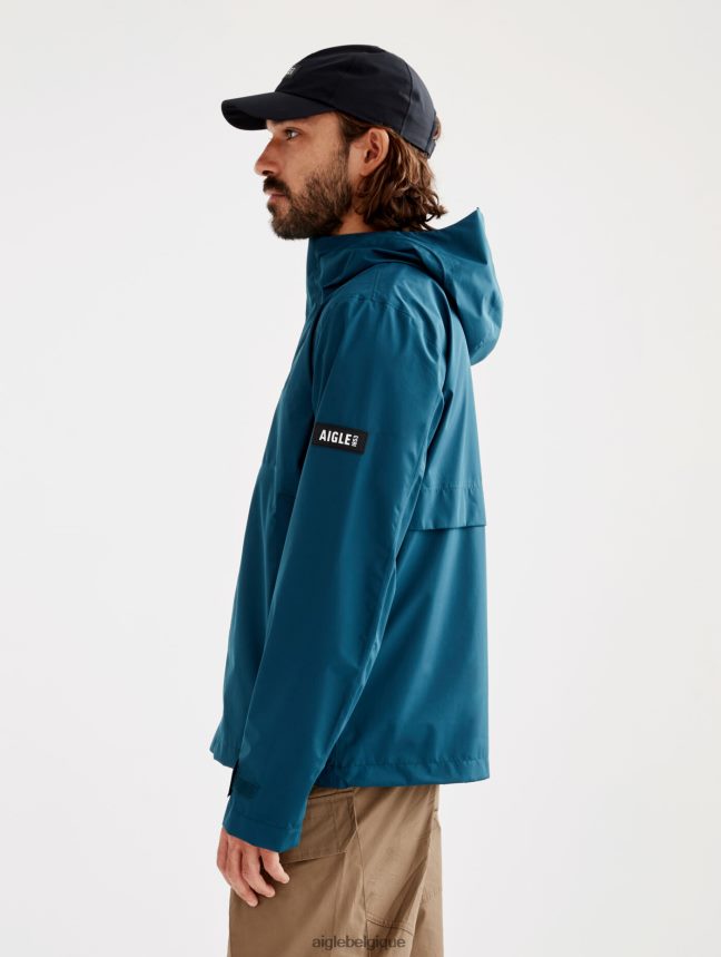 Aigle vêtements veste mtd courte à capuche bleu orage Hommes HV42L2209