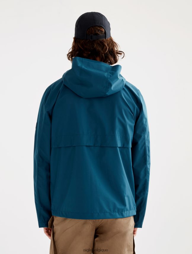 Aigle vêtements veste mtd courte à capuche bleu orage Hommes HV42L2209