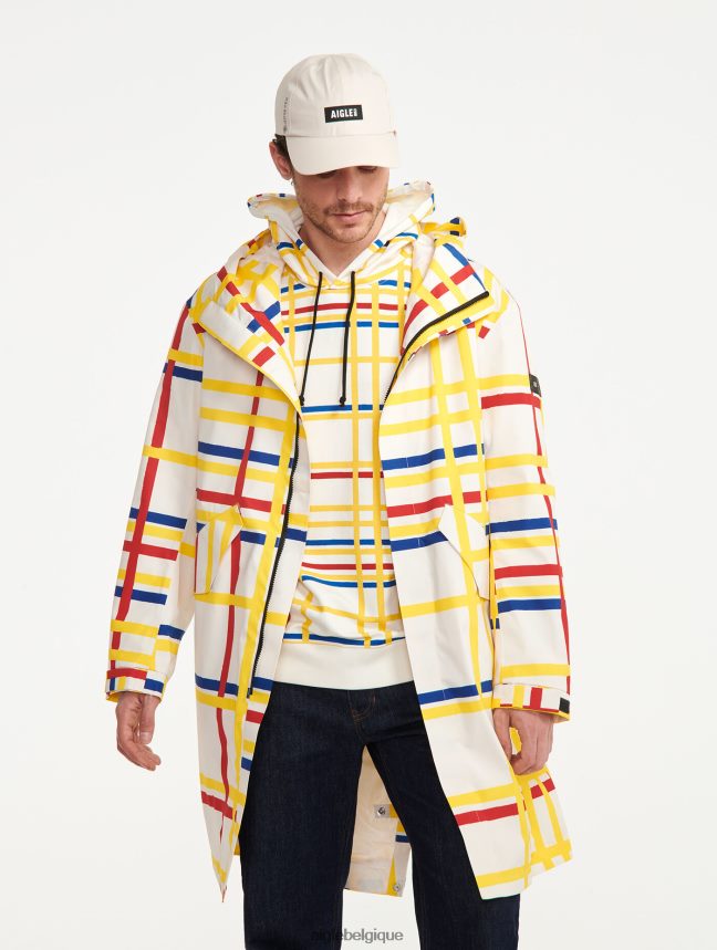 Aigle x Centre Pompidou vêtements longue queue de poisson à capuche mtd Mondrian Hommes HV42L2181
