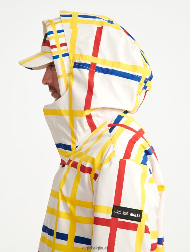 Aigle x Centre Pompidou vêtements longue queue de poisson à capuche mtd Mondrian Hommes HV42L2181