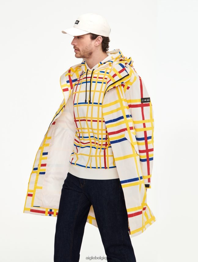 Aigle x Centre Pompidou vêtements longue queue de poisson à capuche mtd Mondrian Hommes HV42L2181