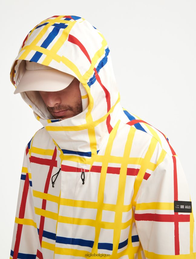 Aigle x Centre Pompidou vêtements longue queue de poisson à capuche mtd Mondrian Hommes HV42L2181