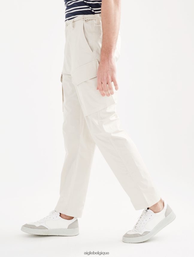 Aigle vêtements pantalon cargo en popeline martre Hommes HV42L212