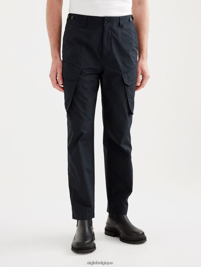 Aigle vêtements pantalon cargo en popeline noir Hommes HV42L2142