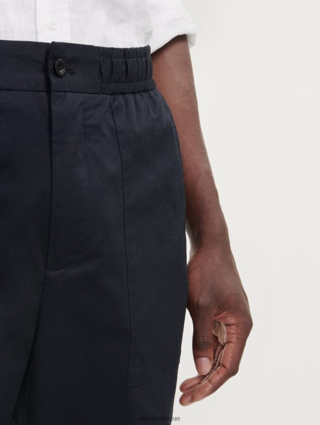Aigle vêtements pantalon à taille élastiquée qui sèche rapidement noir Hommes HV42L241