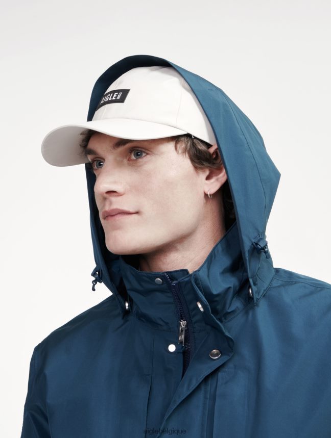 Aigle vêtements parka courte gore-tex capuche amovible bleu orage je Hommes HV42L2170
