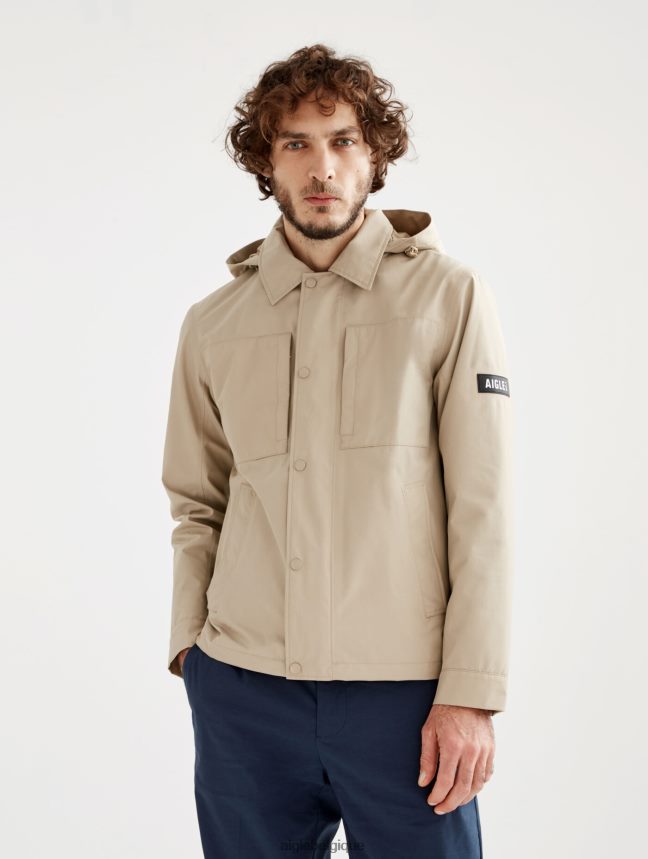 Aigle vêtements parka courte gore-tex capuche amovible osier je Hommes HV42L2220