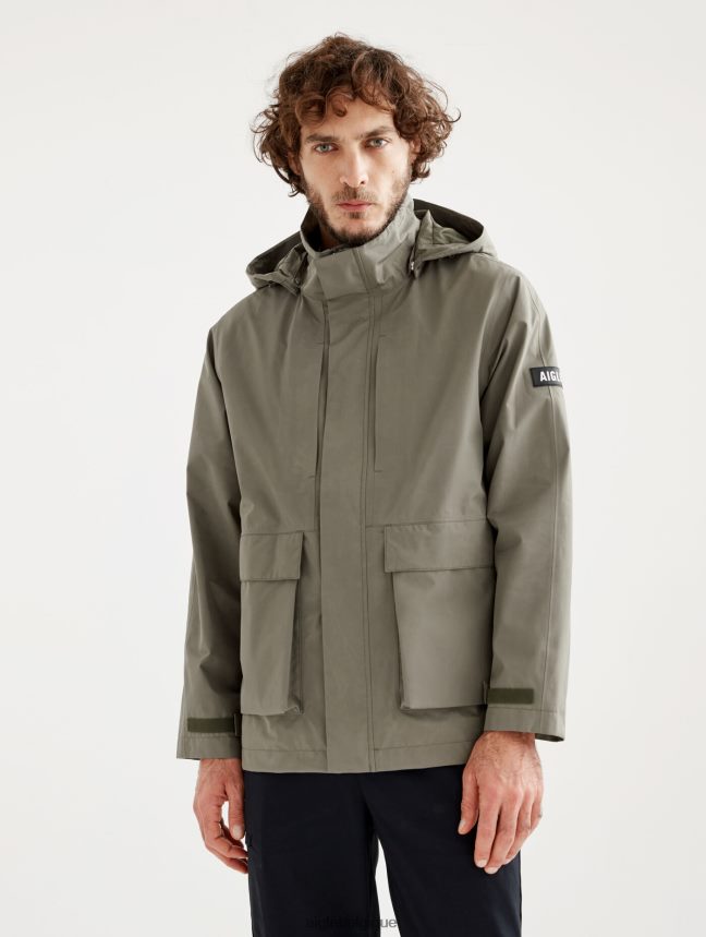 Aigle vêtements parka courte gore-tex capuche amovible taillis je Hommes HV42L2169