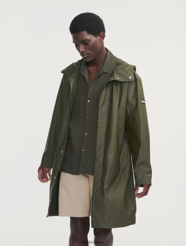 Aigle vêtements parka imperméable longue à capuche avocat Hommes HV42L2163