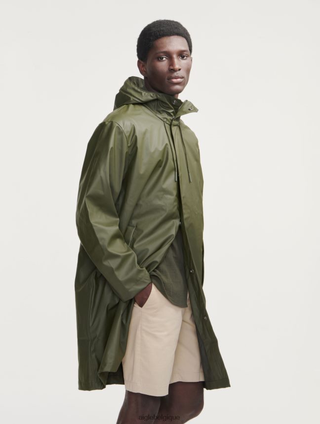 Aigle vêtements parka imperméable longue à capuche avocat Hommes HV42L2163