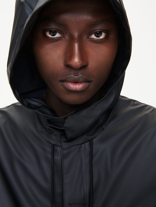 Aigle vêtements parka imperméable longue à capuche noir Hommes HV42L2199