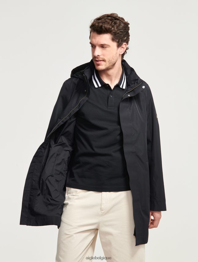 Aigle vêtements parka longue à capuche en gore-tex noir Hommes HV42L2168