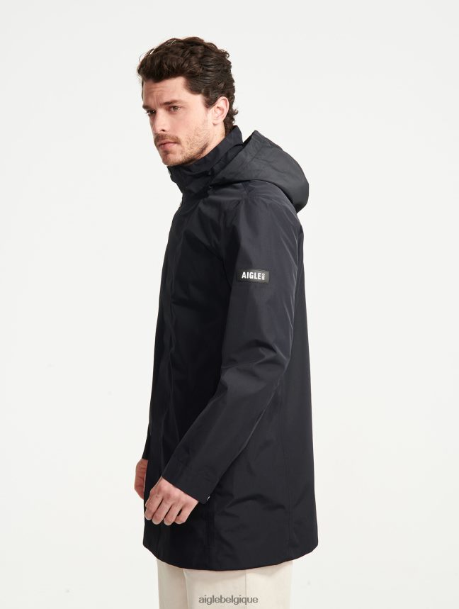 Aigle vêtements parka longue à capuche en gore-tex noir Hommes HV42L2168