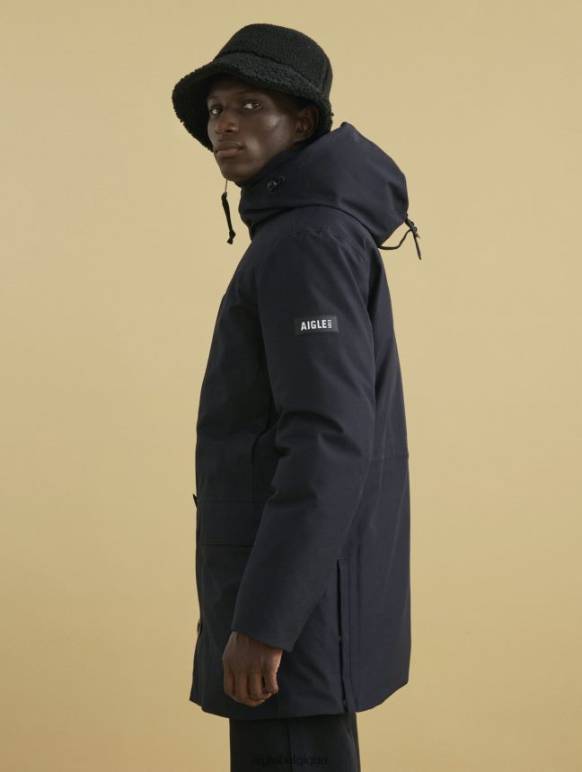 Aigle vêtements parka longue à capuche en gore-tex noir Hommes HV42L2194